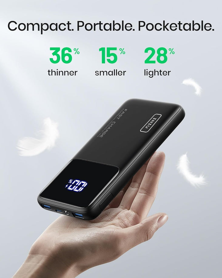 INIU 22.5W Power Bank 10000mAh USB C Portable Fast Charger PD3.0 For iPhone/ Samsung