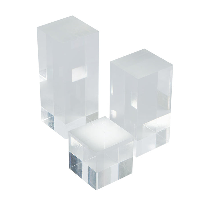 Transparent Block & Cube Minimal Styling Product Photography Acrylic Prop - Trio Pack