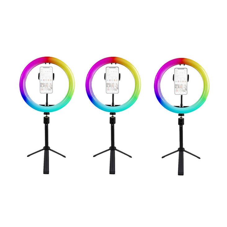 'Triple Rainbow' Youtube Gaming Content Creator Dual RGB Unicorn Ring Light Kit - Bundle