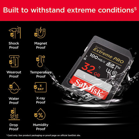SanDisk Extreme Pro SDHC UHS-I Memory Card 32GB 100MB/s