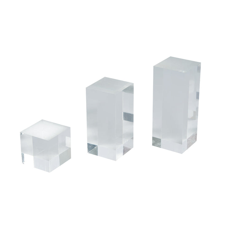 Transparent Block & Cube Minimal Styling Product Photography Acrylic Prop - Trio Pack