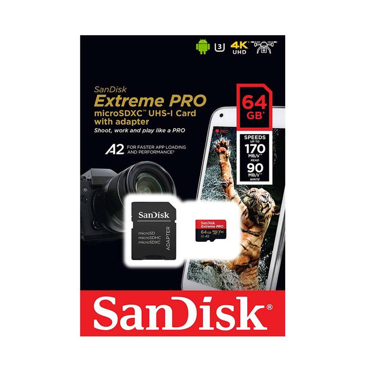SanDisk Extreme Pro 64GB microSDXC U3 Memory Card