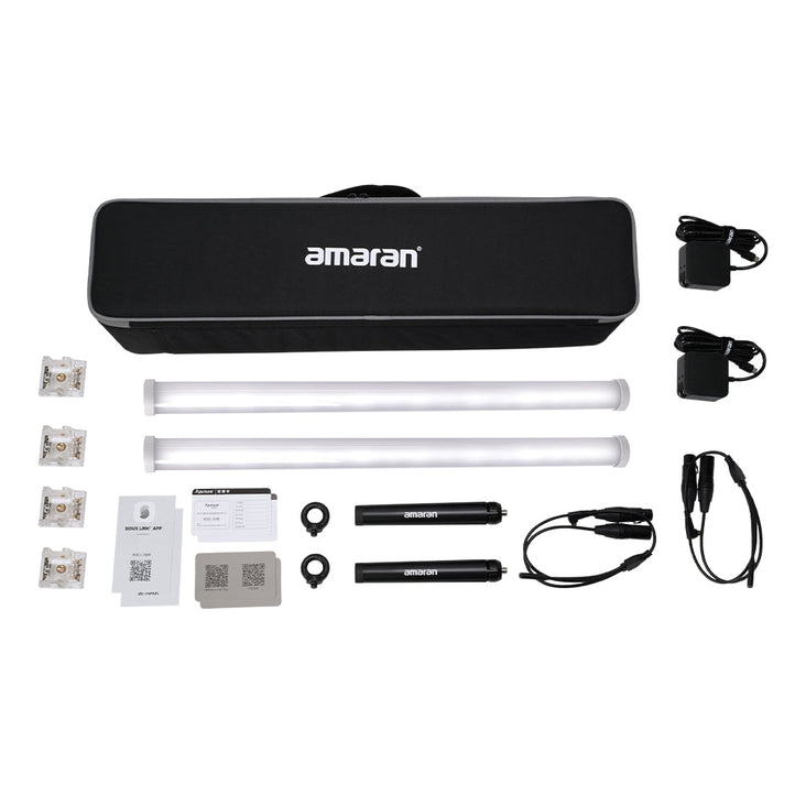 Aputure Amaran PT2C-2K 2ft / 60cm Battery Powered RGBWW Colour LED Pixel Tube - 2 Light Kit