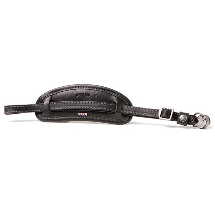 Barber Shop "Tight Contour" Camera Hand Strap (Smooth Black Leather)