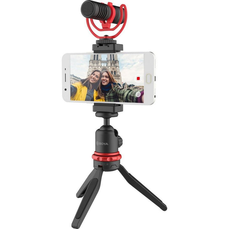 BOYA BY-VG350 Smartphone Vlogger Kit Plus with BY-MM1+ Mic, LED Light, & Accessories