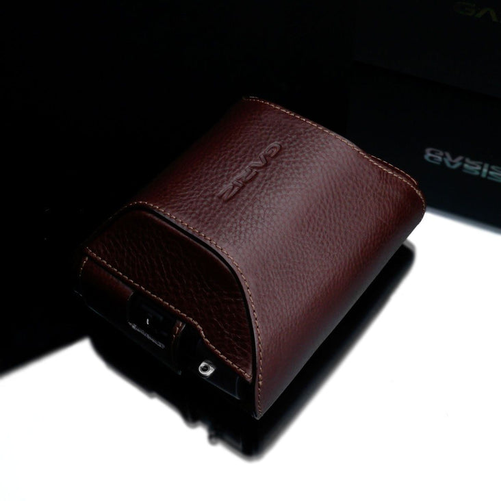 GARIZ HG-CCX100FBR Genuine Leather Add-On Cover Case for Fuji X100F Brown