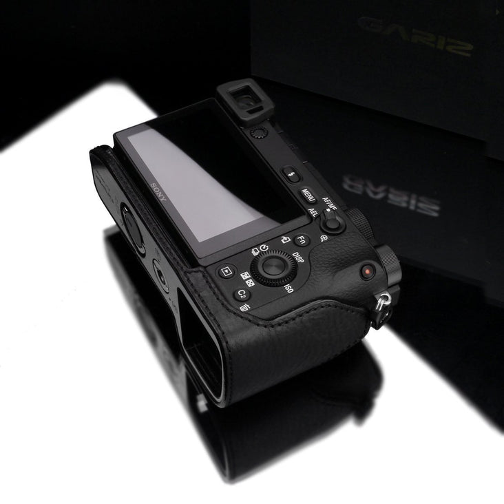 Gariz XS-CHA6300BK Genuine Leather Camera Half Case Black for Sony A6300/A6400