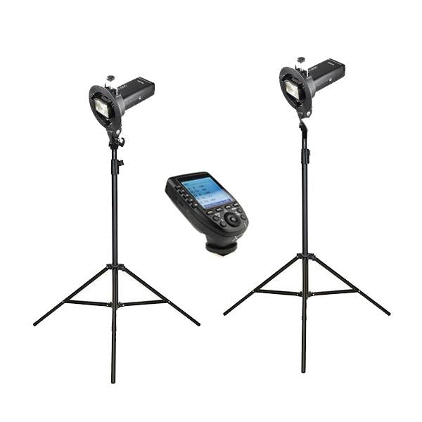 Godox 2 X AD200Pro Witstro 200W Cordless Portable TTL Strobes & Stand Kit with XPro Trigger (Optional Modifiers) - Bundle