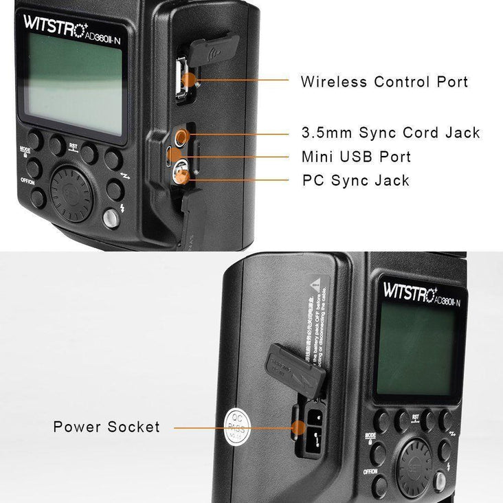 Godox Witstro AD360II-N 300W Cheetah Bare Bulb HSS Flash with PB960 Battery Kit