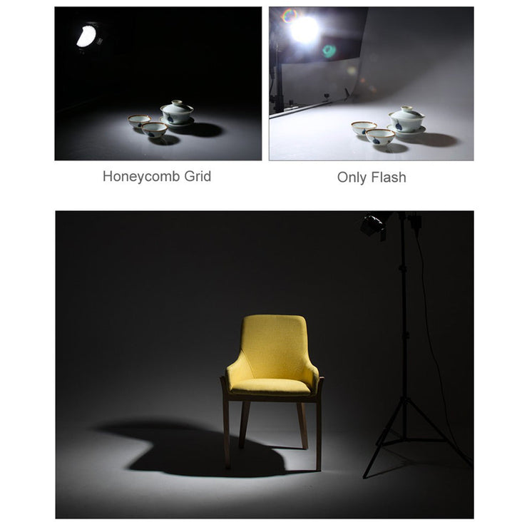 Godox BD-04 Barndoor Kit with Colour Gels and Honeycomb Grid