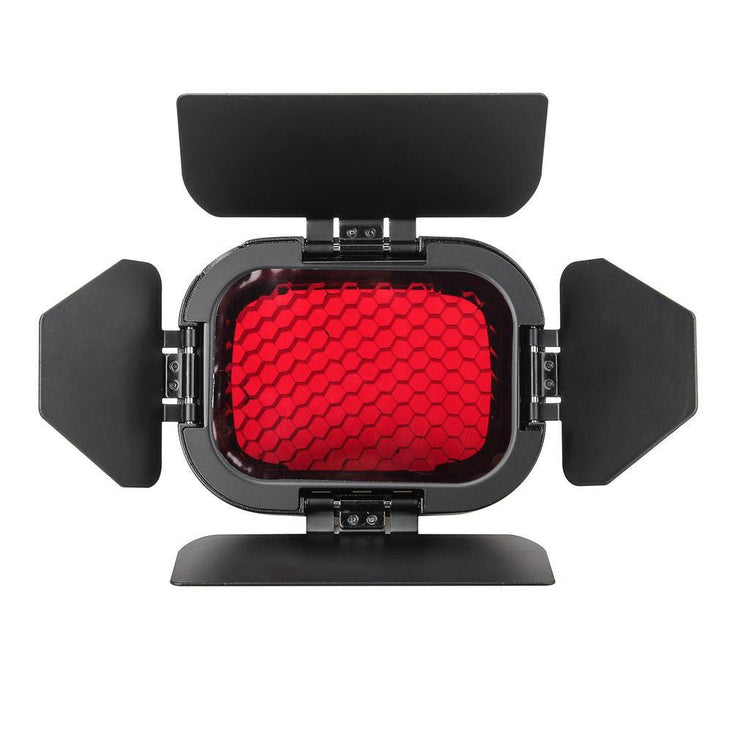 Godox BD-07 Barndoor with Detachable Honeycomb Grid and 4 Colour Gels for Witsro AD200