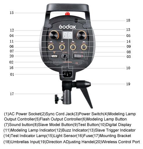 Godox QT-400 Triple 400W (1200W) Studio Flash Strobe Lighting Kit