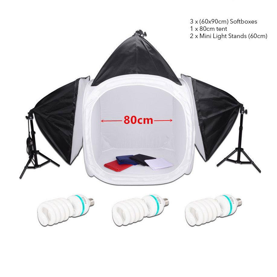 Professional 80cm Product Photography Lighting Tent Kit Hypop