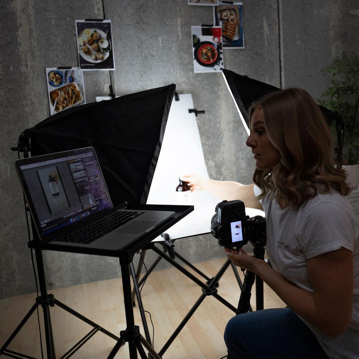 Small Professional Product Photography Table Double Softbox Kit (60 x 130CM Table) - Bundle
