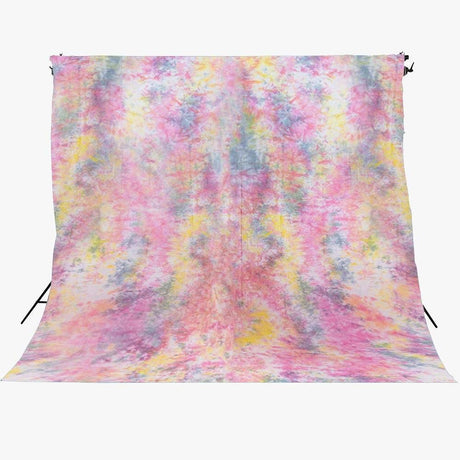 Spectrum Kaleidoscope Rainbow Series Mottled Cotton Muslin Backdrop 3m x 6m - Life's A Festival (Multi Colour)