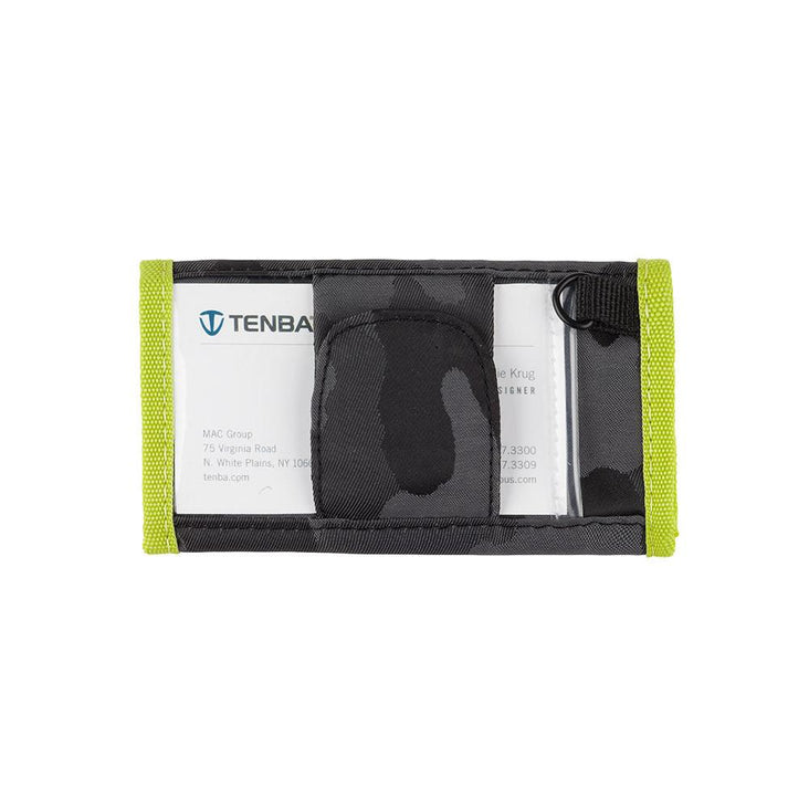 Tenba Tools Reload CF 6 Card Wallet — Black Camo/Lime