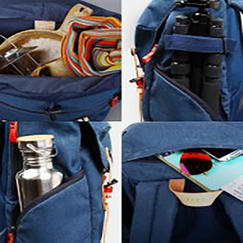 Zkin Getaway Kampe Canvas Ocean Blue DSLR Camera Backpack Bag