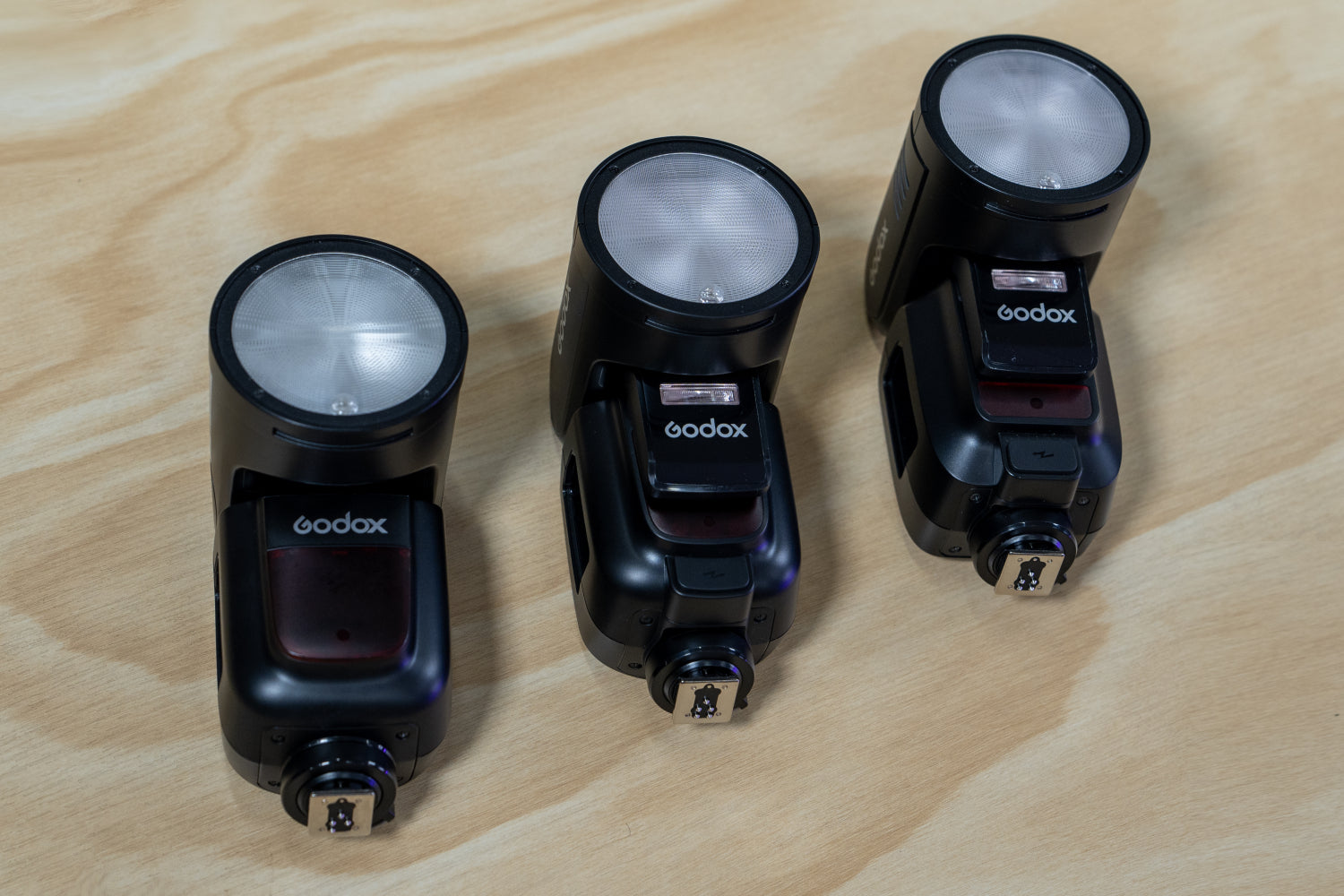 Comparing Godox V860III, Godox V1, Godox V1 Pro, and Godox V100