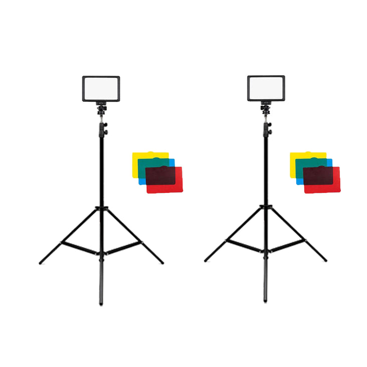 5.5" LED Photography Video Youtube Zoom Lighting Kit with Floor Stands - Crystal Air - Bundle