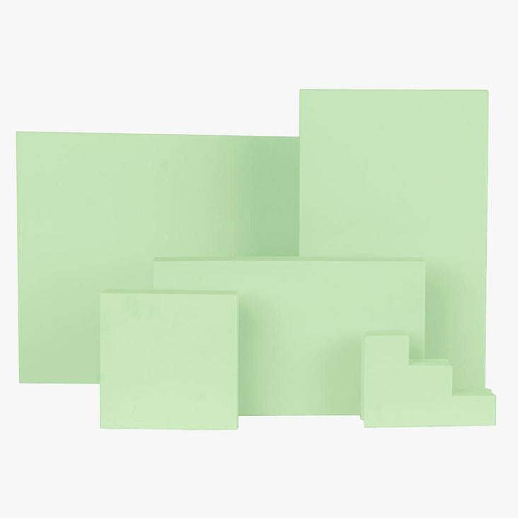 5 Piece Geometric Foam Styling Prop Set for Photography (Pistachio Dream Green)