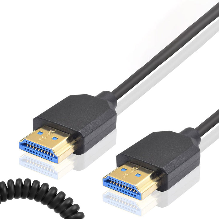 8K HDMI to HDMI Coiled Cable – HDMI 2.1, Dynamic HDR, 48Gbps (1.2m / 4ft)