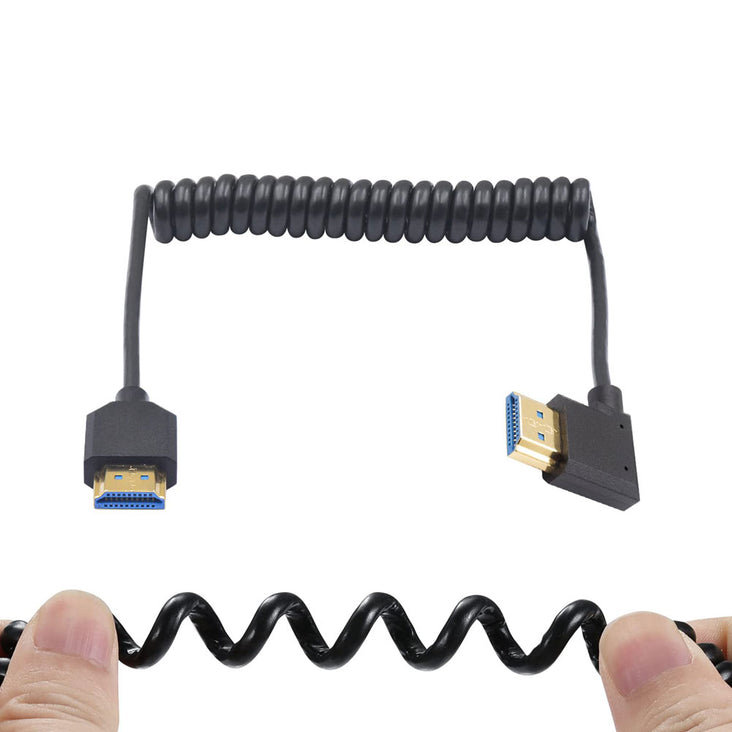 8K HDMI to Right-Angle HDMI 2.1 Ultra-Thin Coiled Cable (1.2m / 4ft)