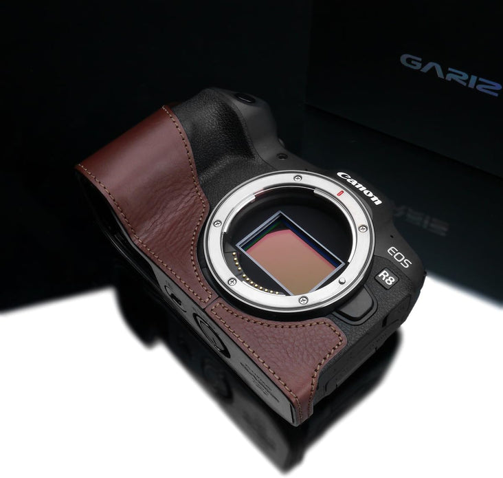 Gariz Brown XS-CHEOSR8BR Genuine Leather Half Case for Canon EOS R8