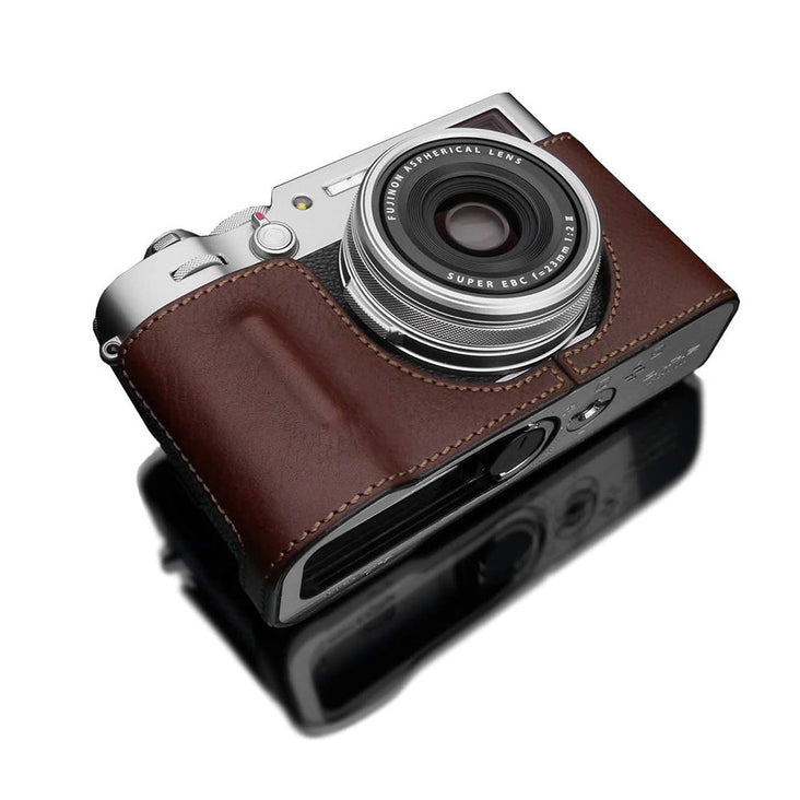 Gariz HG-X100VBR Brown Leather Camera Half Case for Fujifilm X100V