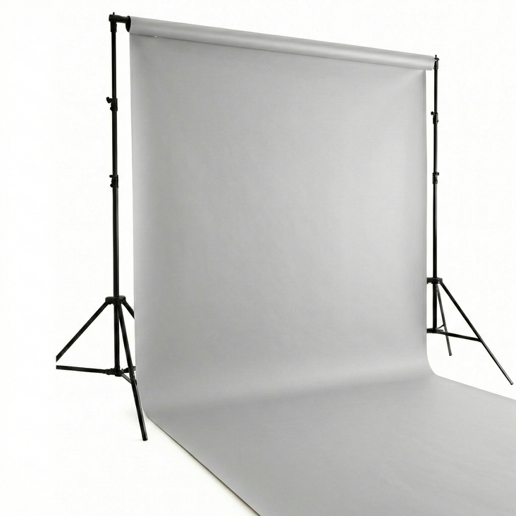 Spectrum Vinyl Heavy Duty 2.7m x 6m Metal Core Photography Backdrop - Jet Lag Grey