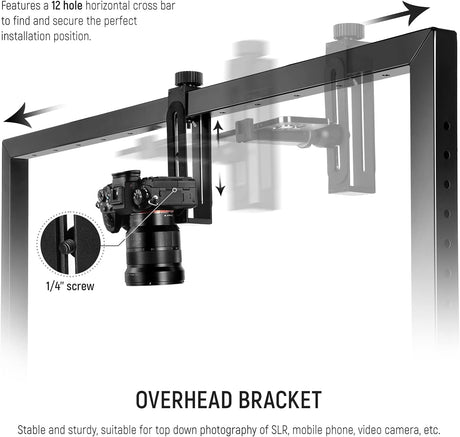 NEEWER Overhead Camera Mount Rig for Top Down Flat Lay Stand