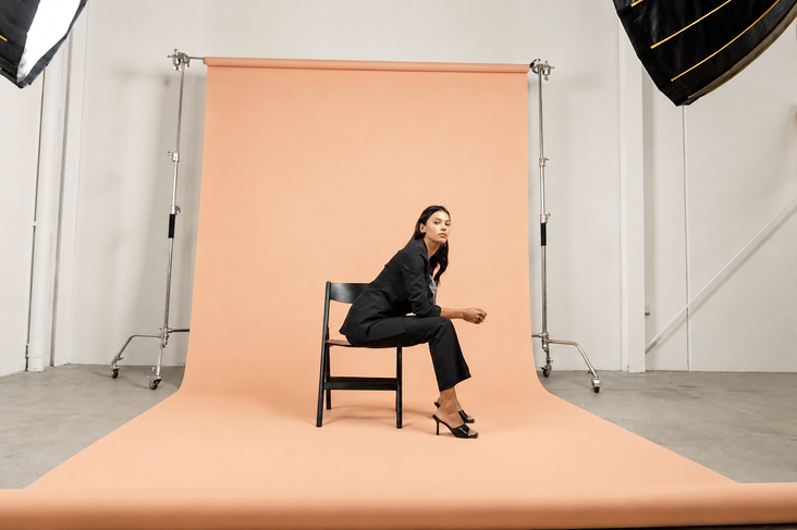 Spectrum Non-Reflective Full Paper Roll Backdrop (2.7 x 10M) - Peach Perfect Orange