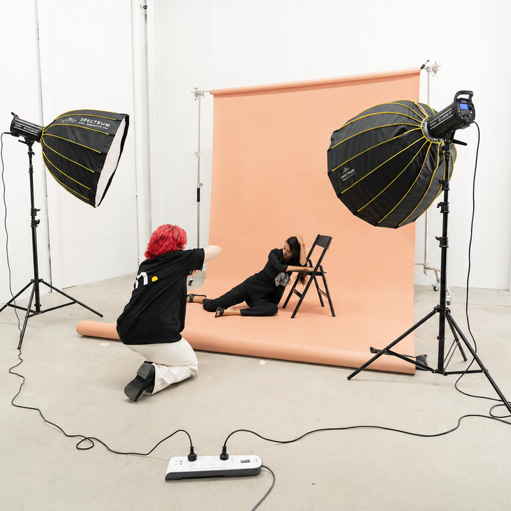 Spectrum Non-Reflective Full Paper Roll Backdrop (2.7 x 10M) - Peach Perfect Orange