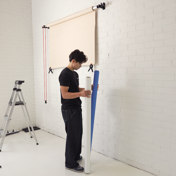 Single Axis Manual Backdrop Support Roller Wall System