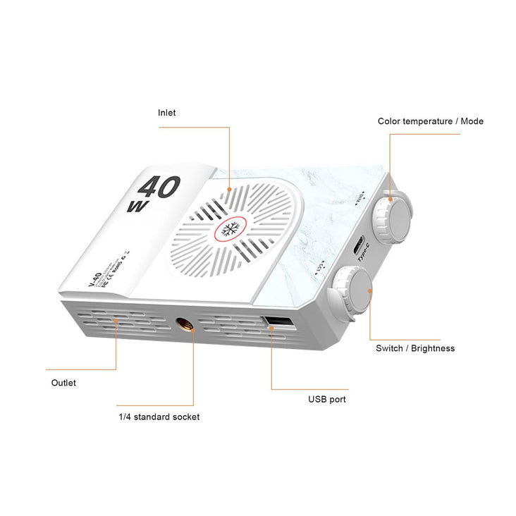 Spectrum LumiGO 40W Bi-Colour Compact Camera Fill LED Light