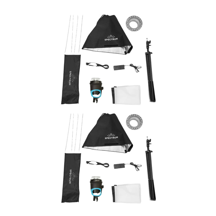 Spectrum LumiLite 100 Watt LED Light with Softbox (Bowens Mount) - Twin Kit Bundle