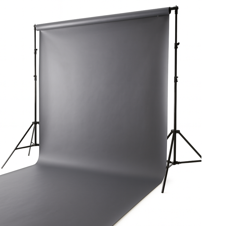 Spectrum Vinyl Heavy Duty 2.7m x 6m Photography Backdrop - Jet Lag Grey