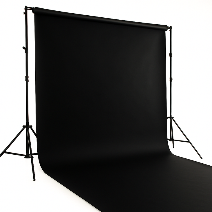 Spectrum Vinyl Heavy Duty 2.7m x 6m Metal Core Photography Backdrop - Night Views Black