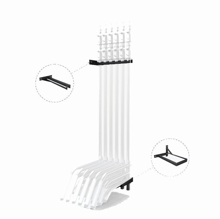 Spectrum C-Stand Wall / Door Mount Holder Rack - Holds 6 Stands (C-Stand Not Included)
