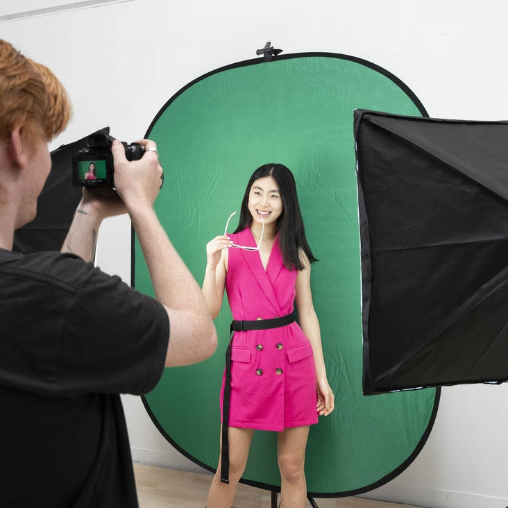 Actor Self-Tape Starter Kit | Pro Chroma Key & Softbox Lighting System - Bundle