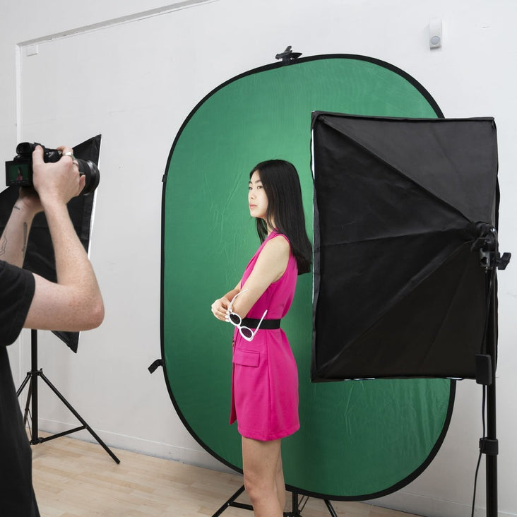 Actor Self-Tape Starter Kit | Pro Chroma Key & Softbox Lighting System - Bundle