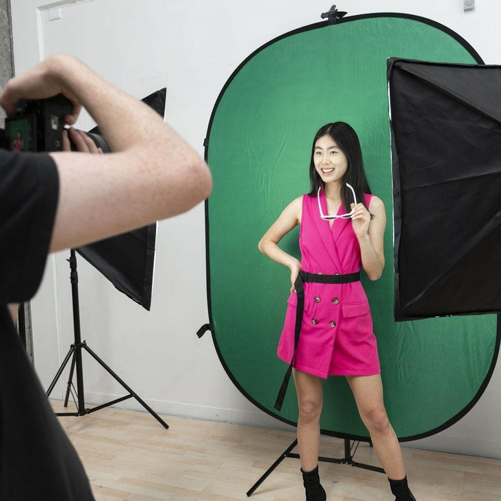 Actor Self-Tape Starter Kit | Pro Chroma Key & Softbox Lighting System - Bundle