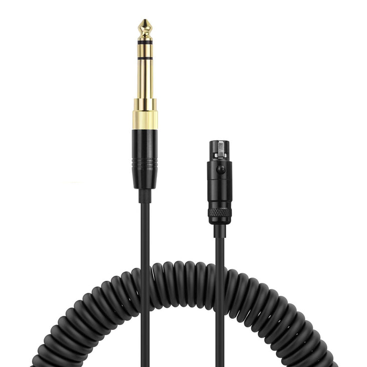 Coiled 6.35mm (1/4") Male to 3-Pin XLR Female Microphone Cable