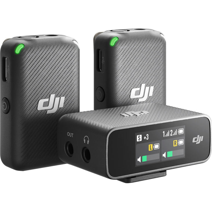 DJI Mic 2-Person Compact Wireless Microphone System / Recorder - (2 TX + 1 RX + Charging Case)