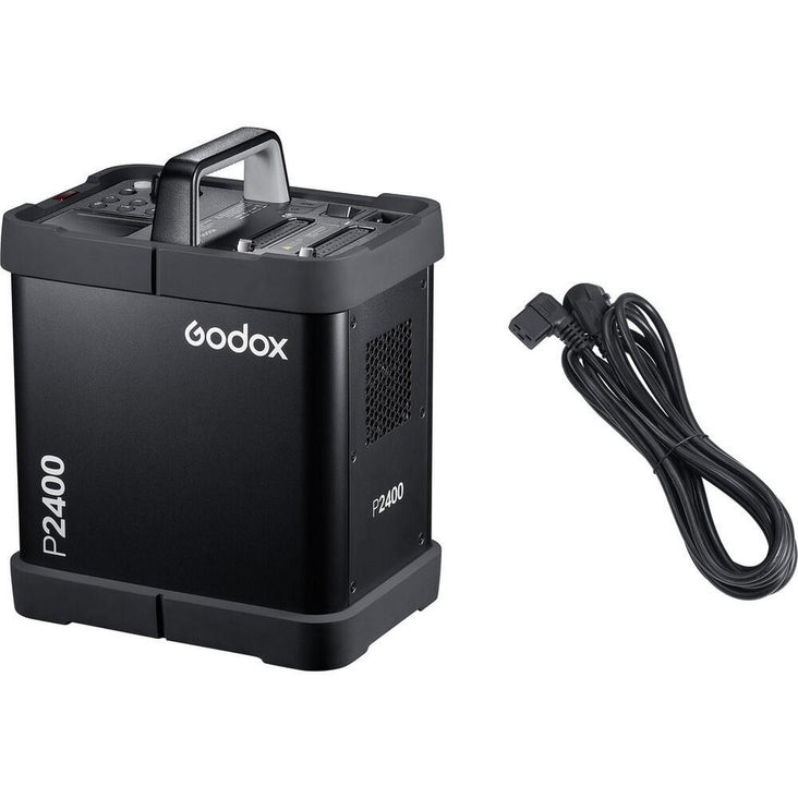 Dual Godox 2400P Zoom Flash Head with P2400 Power Pack, R2400 Ring Flash Head and 2x EC2400 Extension Cable for P2400 (5M Length) - Bundle