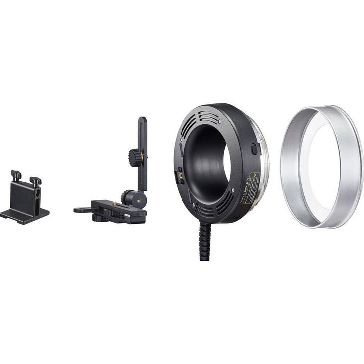 Dual Godox 2400P Zoom Flash Head with P2400 Power Pack, R2400 Ring Flash Head and 2x EC2400 Extension Cable for P2400 (5M Length) - Bundle