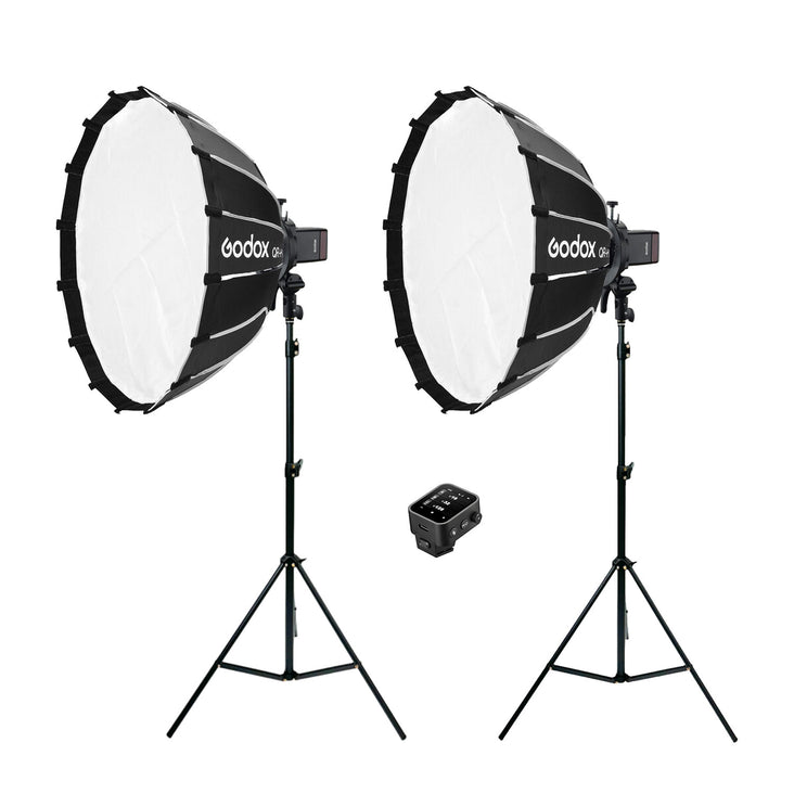 Dual Godox AD200Pro II with S2 Mount, LumiStand and Godox 70cm Softbox - Bundle