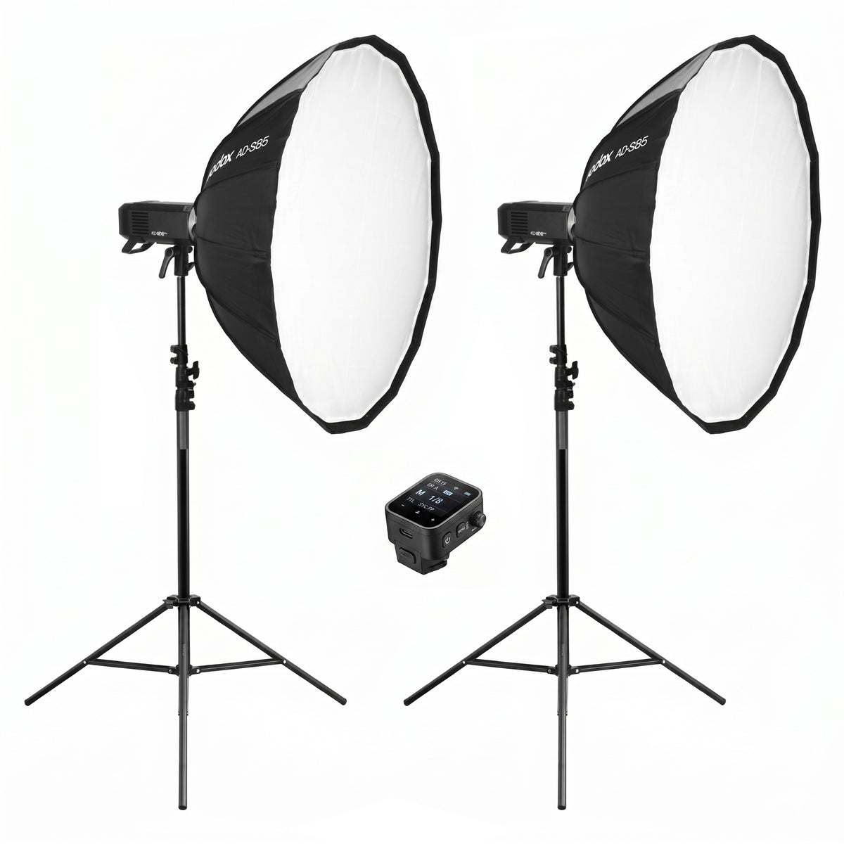 Dual Godox AD400Pro II with 80cm Light Stand, 85cm Parabolic Softbox ...