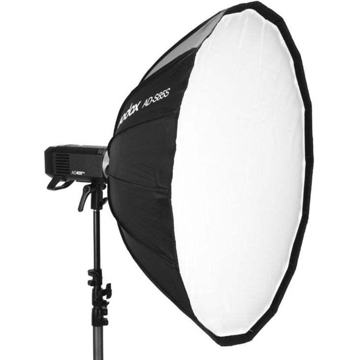 Dual Godox AD400Pro II with 80cm Light Stand, 85cm Parabolic Softbox and Single X3 Wireless Flash Trigger - Bundle
