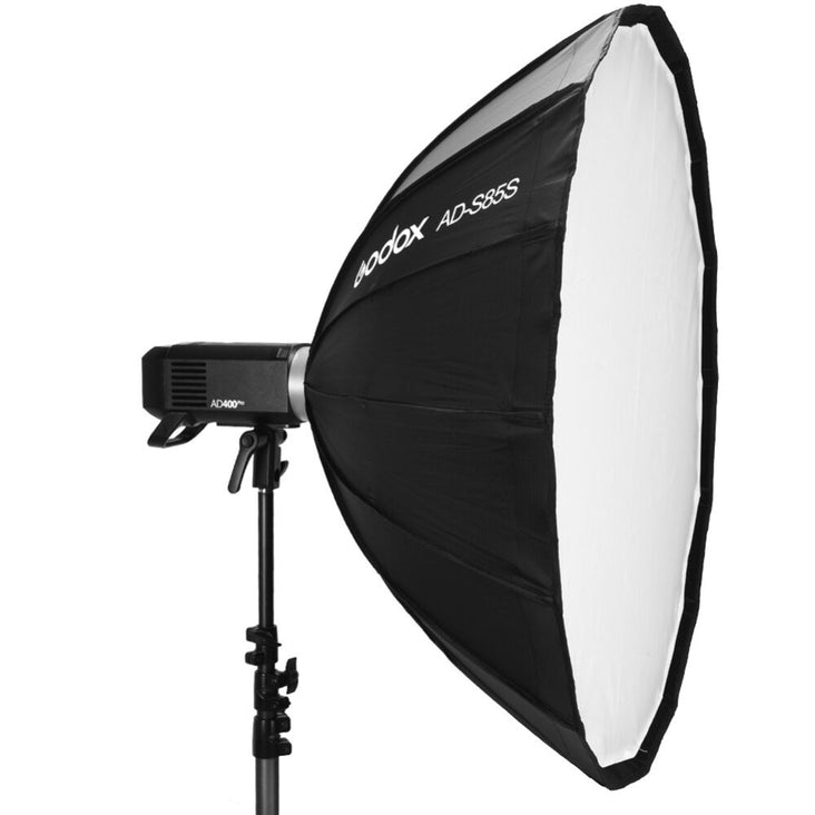 Dual Godox AD400Pro II with 80cm Light Stand, 85cm Parabolic Softbox and Single X3 Wireless Flash Trigger - Bundle