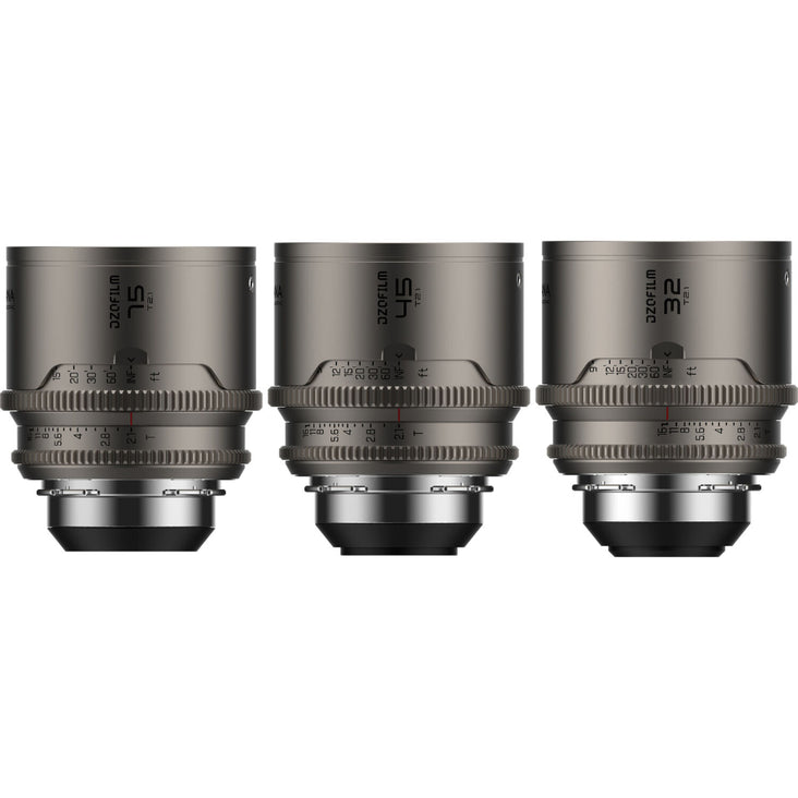 DZOFilm Arcana Anamorphic Prime 3-Lens Kit (ARRI PL, Titanium - Imperial)